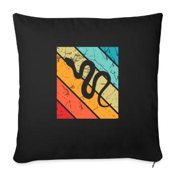 Snake Retro Reptile Python Gift idea - Sofakissenbezug 45 x 45 cm - Schwarz - Vorne