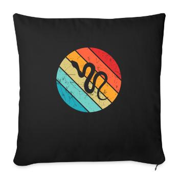 Snake Retro Reptile Python Idée cadeau - Housse de coussin décorative 45 x 45 cm - noir - Devant