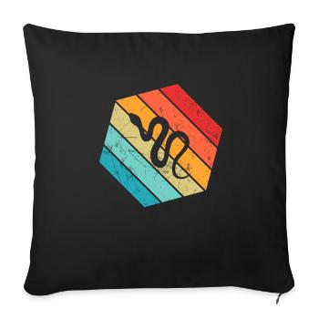 Snake Retro Reptile Python Idée cadeau - Housse de coussin décorative 45 x 45 cm - noir - Devant