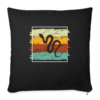 Snake Retro Reptile Python Idée cadeau - Housse de coussin décorative 45 x 45 cm - noir - Devant