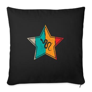 Snake Retro Reptile Python Idée cadeau - Housse de coussin décorative 45 x 45 cm - noir - Devant