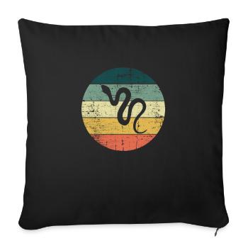 Snake Retro Reptile Python Idée cadeau - Housse de coussin décorative 45 x 45 cm - noir - Devant