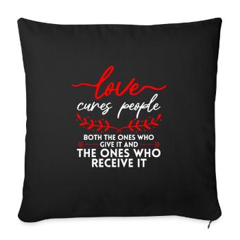 Valentins Tag Beziehung Liebes Spruch - Sofakissenbezug 45 x 45 cm - Schwarz - Vorne