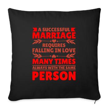 Valentins Tag Beziehung Liebes Spruch - Sofakissenbezug 45 x 45 cm - Schwarz - Vorne