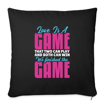 Valentins Tag Beziehung Liebes Spruch - Sofakissenbezug 45 x 45 cm - Schwarz - Vorne