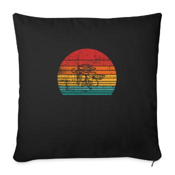 Huile d’olive Retro Vegetarian Idée cadeau - Housse de coussin décorative 45 x 45 cm - noir - Devant