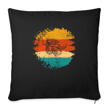 Huile d’olive Retro Vegetarian Idée cadeau - Housse de coussin décorative 45 x 45 cm - noir - Devant