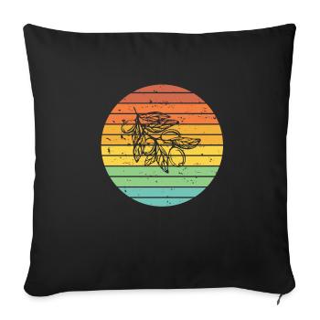 Huile d’olive Retro Vegetarian Idée cadeau - Housse de coussin décorative 45 x 45 cm - noir - Devant