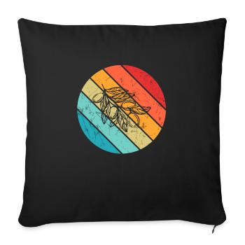 Huile d’olive Retro Vegetarian Idée cadeau - Housse de coussin décorative 45 x 45 cm - noir - Devant