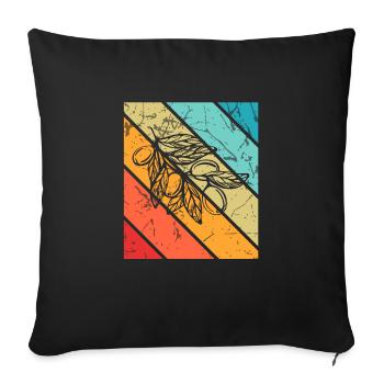Huile d’olive Retro Vegetarian Idée cadeau - Housse de coussin décorative 45 x 45 cm - noir - Devant