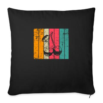 Cherry Fruit Lover Retro Healthy Gift idea - Sofakissenbezug 45 x 45 cm - Schwarz - Vorne