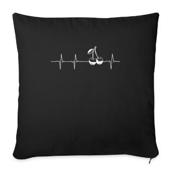 Cherry Fruit Lover Retro Healthy Gift idea - Sofa pillowcase 17,3'' x 17,3'' (45 x 45 cm) - black - Front