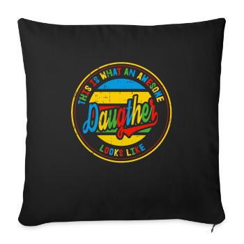 Best Daughter This Looks A Family Retro Gift - Sofa pillowcase 17,3'' x 17,3'' (45 x 45 cm) - black - Front