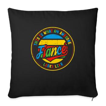 Fiancé Best Wedding Proposal Retro Gift - Sofa pillowcase 17,3'' x 17,3'' (45 x 45 cm) - black - Front