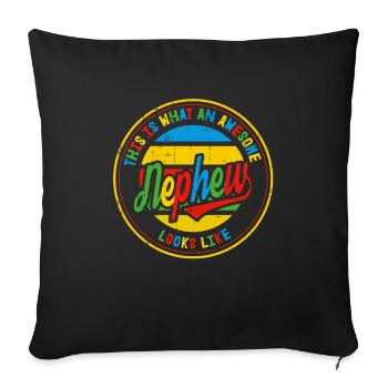 Best Nephew in the World Retro Gift - Sofa pillowcase 17,3'' x 17,3'' (45 x 45 cm) - black - Front
