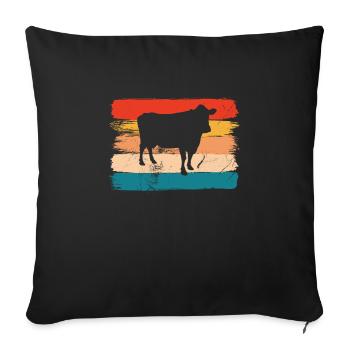 Cow Retro Moo Farmer Milk Farm Gift - Sofa pillowcase 17,3'' x 17,3'' (45 x 45 cm) - black - Front