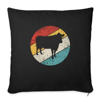 Cow Retro Moo Farmer Milk Farm Gift - Sofa pillowcase 17,3'' x 17,3'' (45 x 45 cm) - black - Front
