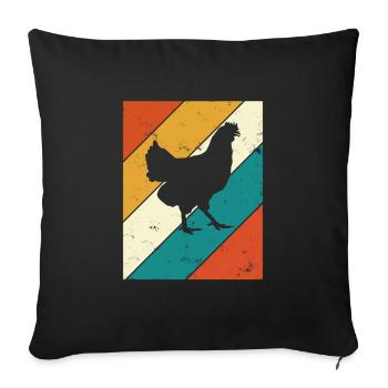 Chickens Retro Rooster Farmer Retro Farm Gift - Sofa pillowcase 17,3'' x 17,3'' (45 x 45 cm) - black - Front