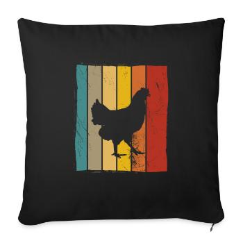 Chicken Chickens Rooster Farmer Retro Farm Gift - Sofa pillowcase 17,3'' x 17,3'' (45 x 45 cm) - black - Front