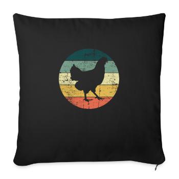 Chicken Chickens Rooster Farmer Retro Farm Gift - Sofa pillowcase 17,3'' x 17,3'' (45 x 45 cm) - black - Front