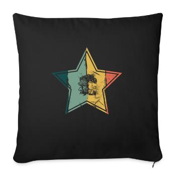 Mushroom Mushrooms Boletus Toadstool Retro Gift - Sofa pillowcase 17,3'' x 17,3'' (45 x 45 cm) - black - Front