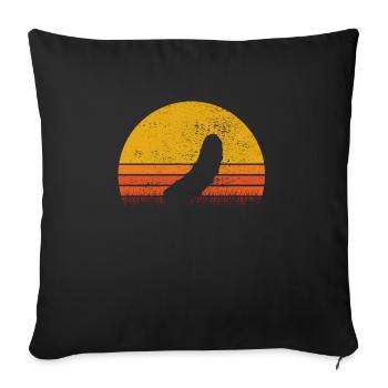 Concombre cornichon rétro cadeau - Housse de coussin décorative 45 x 45 cm - noir - Devant