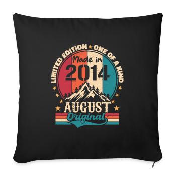 2014 August | August 2014 Geburtstag Perfekt gealtert - Sofakissenbezug 45 x 45 cm - Schwarz - Vorne