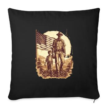 Veteran Day Dad Opa Veteranen - Sofakissenbezug 45 x 45 cm - Schwarz - Vorne