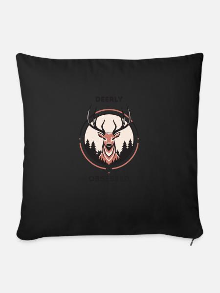 Hirschjäger Einzigartige Jagd - Sofakissenbezug 45 x 45 cm - Schwarz