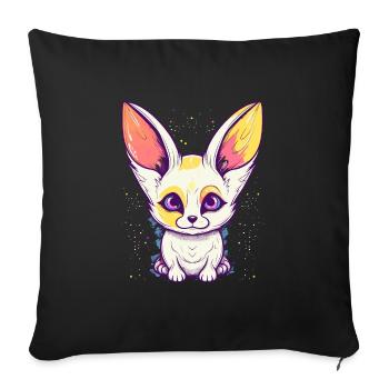 Cute Anime Style Fox Kawaii - Sofa pillowcase 17,3'' x 17,3'' (45 x 45 cm) - black - Front