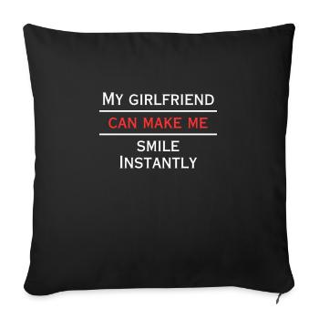 She makes me smile instantly - Sofa pillowcase 17,3'' x 17,3'' (45 x 45 cm) - black - Front