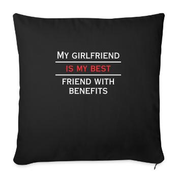 Girlfriend is best friend plus extras - Sofa pillowcase 17,3'' x 17,3'' (45 x 45 cm) - black - Front