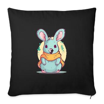 Mignon Anime Style Kangourou Kawaii - Housse de coussin décorative 45 x 45 cm - noir - Devant