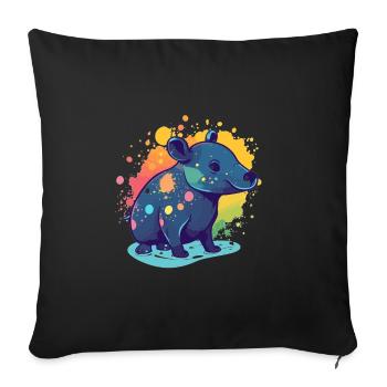 Süßer Anime -Stil Malayan Kawaii - Sofakissenbezug 45 x 45 cm - Schwarz - Vorne