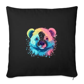 Cute Anime Style Sloth Bear Kawaii - Sofa pillowcase 17,3'' x 17,3'' (45 x 45 cm) - black - Front