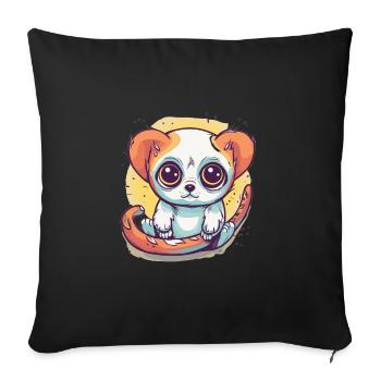 Netter Anime -Stil Langsam Loris Kawaii - Sofakissenbezug 45 x 45 cm - Schwarz - Vorne