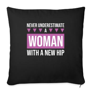 Hip Replacement Surgery Arthroplasty - Sofa pillowcase 17,3'' x 17,3'' (45 x 45 cm) - black - Front