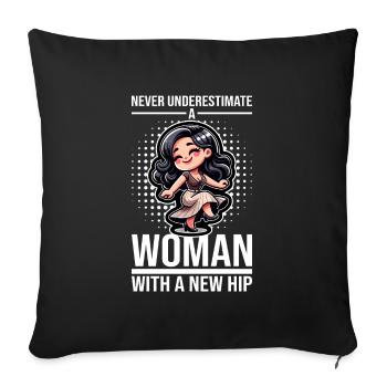 Hip Replacement Surgery Arthroplasty - Sofa pillowcase 17,3'' x 17,3'' (45 x 45 cm) - black - Front