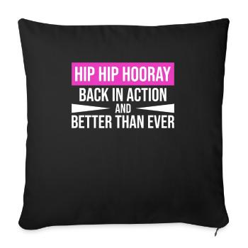 Hip Replacement Surgery Arthroplasty - Sofa pillowcase 17,3'' x 17,3'' (45 x 45 cm) - black - Front