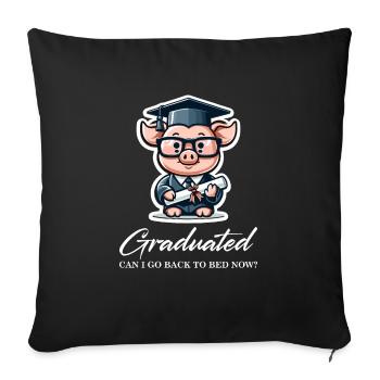 Diplômé universitaire - Housse de coussin décorative 45 x 45 cm - noir - Devant