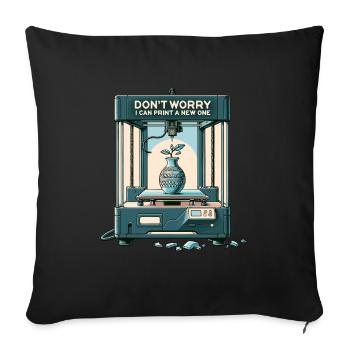 Don't worry, I can reprint it 3D printing - Sofa pillowcase 17,3'' x 17,3'' (45 x 45 cm) - black - Front