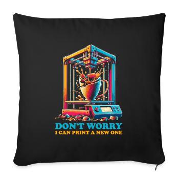 Don't worry, I can reprint it 3D printing - Sofa pillowcase 17,3'' x 17,3'' (45 x 45 cm) - black - Front