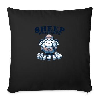 Sheep Whisperer Sheep - Sofa pillowcase 17,3'' x 17,3'' (45 x 45 cm) - black - Front