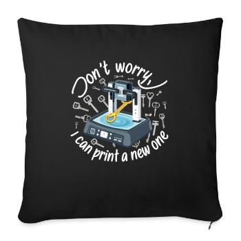 Don't worry, I can reprint it 3D printing - Sofa pillowcase 17,3'' x 17,3'' (45 x 45 cm) - black - Front