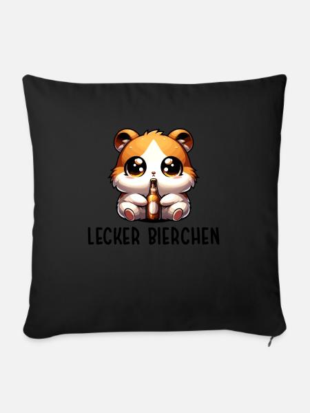 LECKER BIERCHEN Sad Hamster Meme - Sofakissenbezug 45 x 45 cm - Schwarz