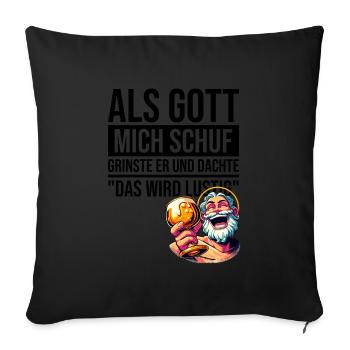 Quand Dieu m’a créé, il a souri et a réfléchi - Housse de coussin décorative 45 x 45 cm - noir - Devant