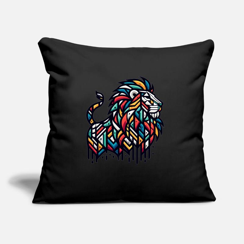 Lion with geometric patterns Sofa pillowcase 17,3'' x 17,3'' (45 x 45 cm)
