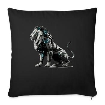 Futuristic Cybernetic Lion - Sofa pillowcase 17,3'' x 17,3'' (45 x 45 cm) - black - Front