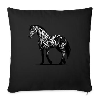 Stylized tribal horse animal horse - Sofa pillowcase 17,3'' x 17,3'' (45 x 45 cm) - black - Front