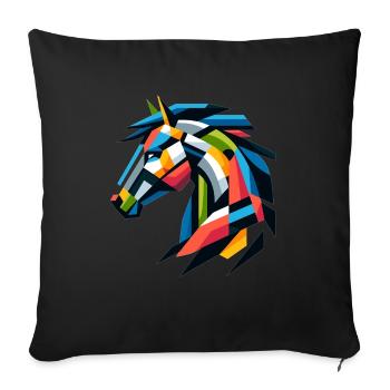 Abstract horse horse - Sofa pillowcase 17,3'' x 17,3'' (45 x 45 cm) - black - Front